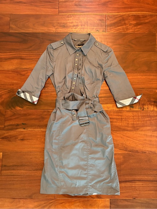 Burberry Dresses & Skirts - Burberry Brit Slate Gray Shirt Dress